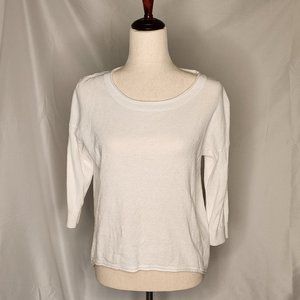 French Connection White 3/4 sleeve Sweater Size S